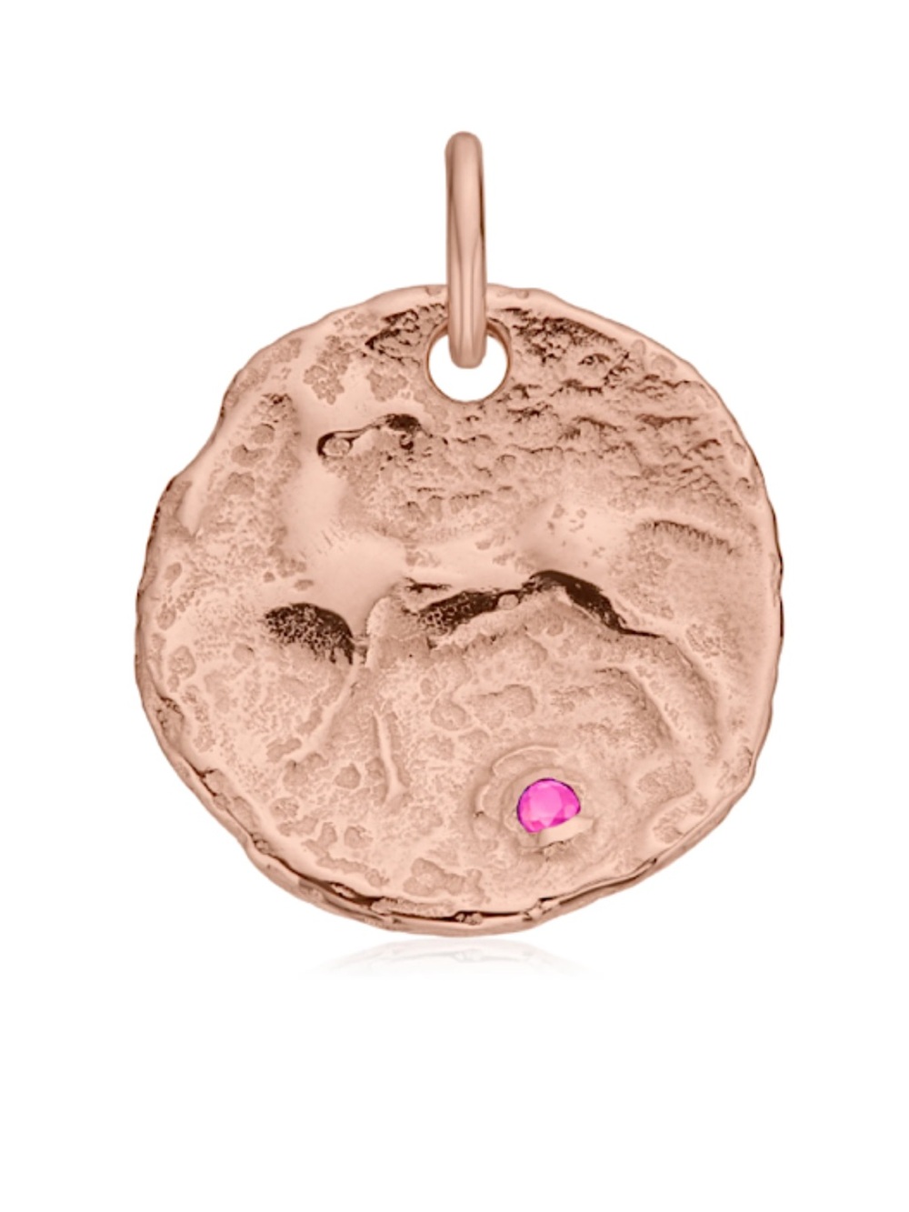 MONICA VINADER Siren large coin pendant rose gold vermeil pink tourmaline NIB!